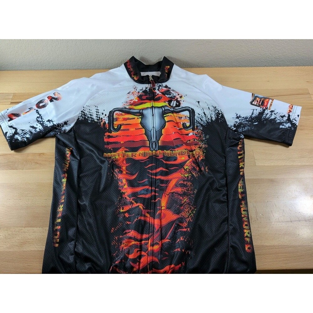 Hincapie Cycling Jersey Men's 2XL Black White Hotter'n Hell Hundred 2014